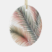 トロピカルピンクグリーンパーム離れ セラミックオーナメント (右)