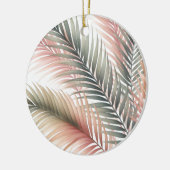 トロピカルピンクグリーンパーム離れ セラミックオーナメント (左)