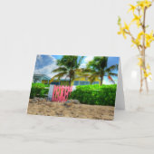 トロピカルピンクゲートグリーティングカード カード (黄色い花)