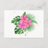 トロピカルピンクサマーブライダルシャワー エンクロージャーカード (裏面)