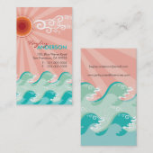 トロピカルピンクサンアクアウェーブスサマービーチ海 名刺 (正面/裏面)