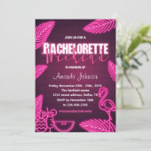 トロピカルピンクネオンバチェロレッテ週末招待状 招待状 (スタンド正面)