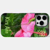 トロピカルピンクハイビスカスの花の写真カスタム Case-Mate iPhoneケース (裏面 (横))