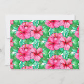 トロピカルピンクハイビスカスグリッター誕生日ありがとう サンキューカード (裏面)