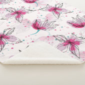 トロピカルピンクハイビスカスハワイアン シェルパブランケット (3/4)