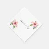 トロピカルピンクハイビスカス結婚フローラ スタンダードカクテルナプキン (角)