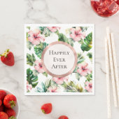 トロピカルピンクハイビスカス結婚フローラ スタンダードランチョンナプキン (インサイチュ)