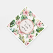 トロピカルピンクハイビスカス結婚フローラ スタンダードランチョンナプキン (角)