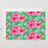 トロピカルピンクハイビスカス誕生日写真ありがとう サンキューカード (裏面)