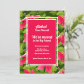 トロピカルピンクハワイアンハイビスカスアロハ引っ越しました 案内状 (スタンド正面)