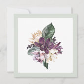 トロピカルピンクパロットとセイジ フローラル 60歳の誕生日 招待状 (裏面)