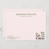 トロピカルピンクパーソナライズされた不動産仲介業者文房具 ノートカード (正面/裏面)