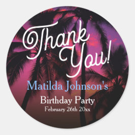 トロピカルピンクパープルサンセット ラウンドシール