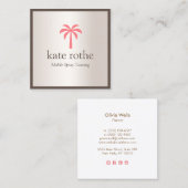 トロピカルピンクパームツリーモバイルスプレータン コーリングカード (正面/裏面)