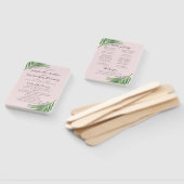 トロピカルピンクパーム葉ビーチ結婚式プログラム ハンドファン (組立なし)