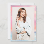 トロピカルピンクビーチサンセットプールパーティースウィート16 招待状 (裏面)