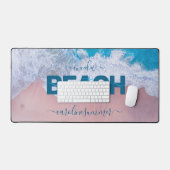 トロピカルピンクビーチバミューダバケーション デスクマット (キーボード&マウス)