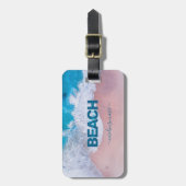 トロピカルピンクビーチバミューダ ラゲッジタグ (正面縦)