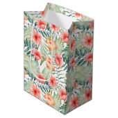 トロピカルピンクピーチハイビスカスフローラ  ミディアムペーパーバッグ (正面アングル)