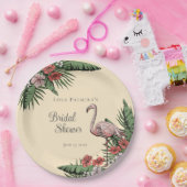 トロピカルピンクフラインゴーアイビス ブライダルシャワー ペーパープレート (パーティー)