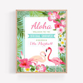 トロピカルピンクフラインゴ ブライダルシャワー ウェルカムサイン ポスター