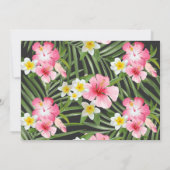 トロピカルピンクフラミンゴアロハベビーガールシャワー 招待状 (裏面)