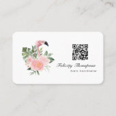 トロピカルピンクフラミンゴイベントコーディネーターQRコード 名刺 (正面)