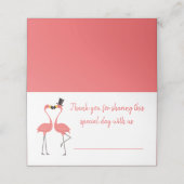 トロピカルピンクフラミンゴサンキューウェディングパーティー プレイスカード (外部開封)