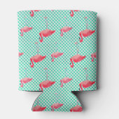 トロピカルピンクフラミンゴスとミント水玉模様 缶クーラー (裏面)