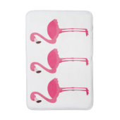 トロピカルピンクフラミンゴスオンホワイト バスマット (正面縦)