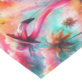 トロピカルピンクフラミンゴスパームツリーズサンウォーターティール(緑がかった色) ショートテーブルランナー (コーナー)