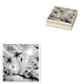 トロピカルピンクフラミンゴスパームツリーズサンウォーターティール（緑がかった色） ラバースタンプ (押印)