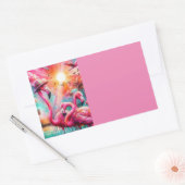 トロピカルピンクフラミンゴスパームツリーズ団体や組織 長方形シール (封筒)