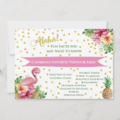 トロピカルピンクフラミンゴスフォト誕生日 招待状 (裏面)