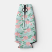 トロピカルピンクフラミンゴスラグーンパーソナライズされた ボトルクーラー (裏面)