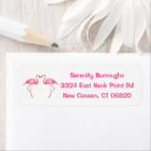 トロピカルピンクフラミンゴスラブ結婚ズビーチルアウ(ハワイ式宴会) ラベル (インサイチュ)