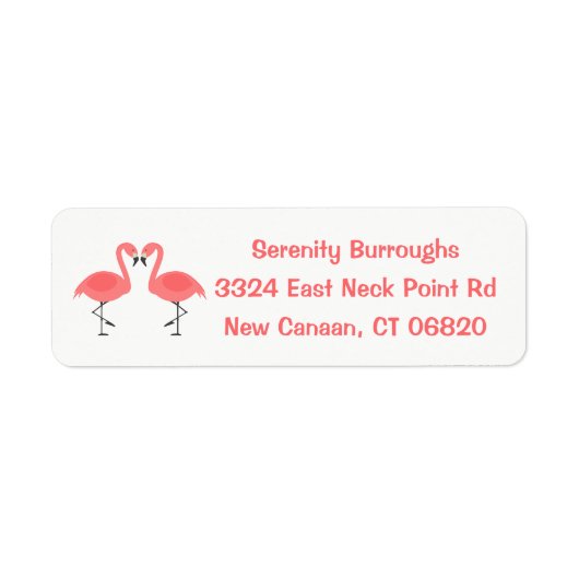 トロピカルピンクフラミンゴスラブ結婚ズビーチルアウ（ハワイ式宴会） ラベル (正面)
