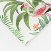 トロピカルピンクフラミンゴス フリースブランケット (角)