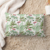 トロピカルピンクフラミンゴス ランバークッション (ブランケット)