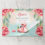 トロピカルピンクフラミンゴティアウェイ紙ランチョンマット ペーパーパッド (折り畳み)