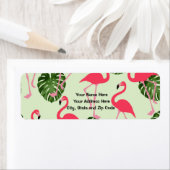 トロピカルピンクフラミンゴデザイン差出人住所ラベル ラベル (インサイチュ)