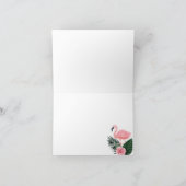 トロピカルピンクフラミンゴバラベビーシャワー サンキューカード (内部)