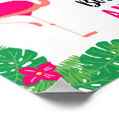 トロピカルピンクフラミンゴパーソナライズされた誕生日パーティー ポスター (角)