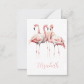トロピカルピンクフラミンゴパーソナライズされた ノートカード (正面)