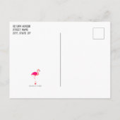 トロピカルピンクフラミンゴビューティフル誕生日 インビテーションポストカード (裏面)