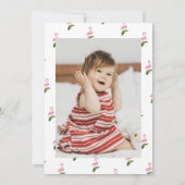 トロピカルピンクフラミンゴフォト誕生日招待状 招待状 (裏面)