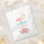 トロピカルピンクフラミンゴフローラブライダルシャワー フェイバーバッグ (クリップ留めされた状態)
