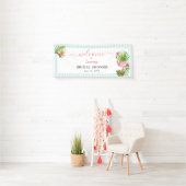 トロピカルピンクフラミンゴブライダルシャワー 横断幕 (インサイチュ)