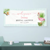 トロピカルピンクフラミンゴブライダルシャワー 横断幕 (トレードショー)