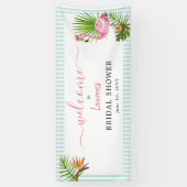 トロピカルピンクフラミンゴブライダルシャワー 横断幕 (縦)